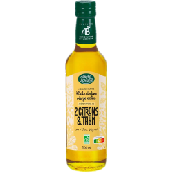 Organic Extra Virgin Olive Oil thyme flavor with 2 lemons  50 cl