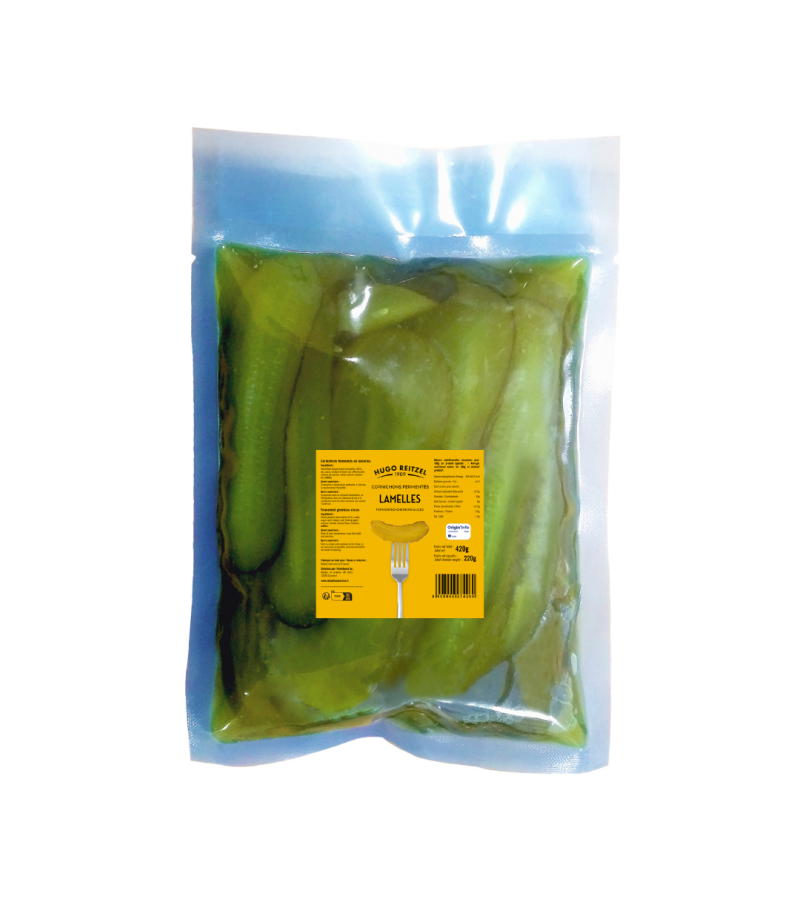 Cornichon en lamelles fermentées poche 300g Cornichon en lamelles fermentées poche 300g