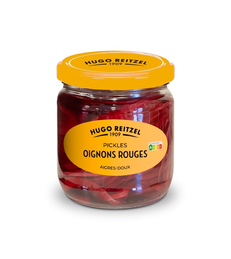 Pickles d'oignons rouges lamelles 37cl Pickles d'oignons rouges lamelles 37cl